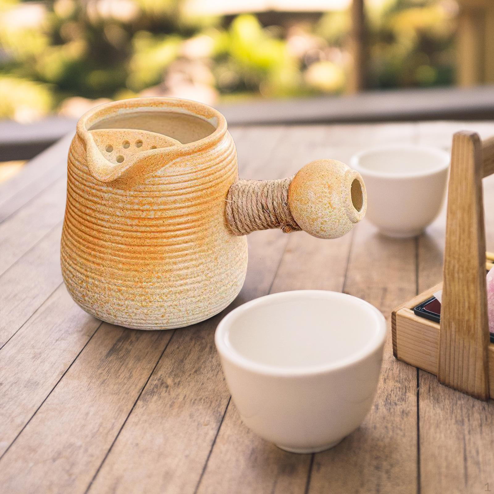 Керамический чайник для кипячения воды Портативный с ручкой против ожогов Съемным ситечком Дом D