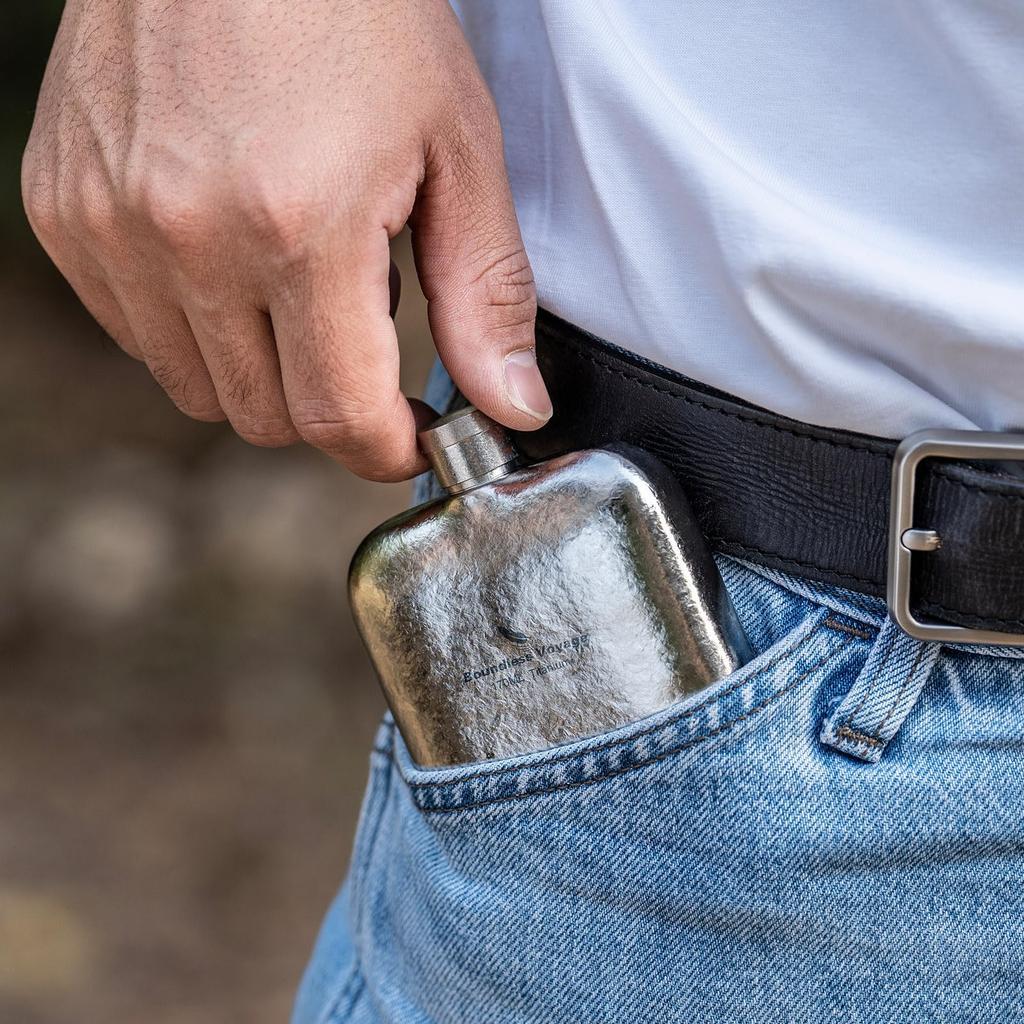 Boundless Voyage Titanium Hip 170ml Lightweight Flask with for Outdoor Model Ti3263D 4 Colors Flask, Gold, Capacity, Funnel, Camping, (Silver),