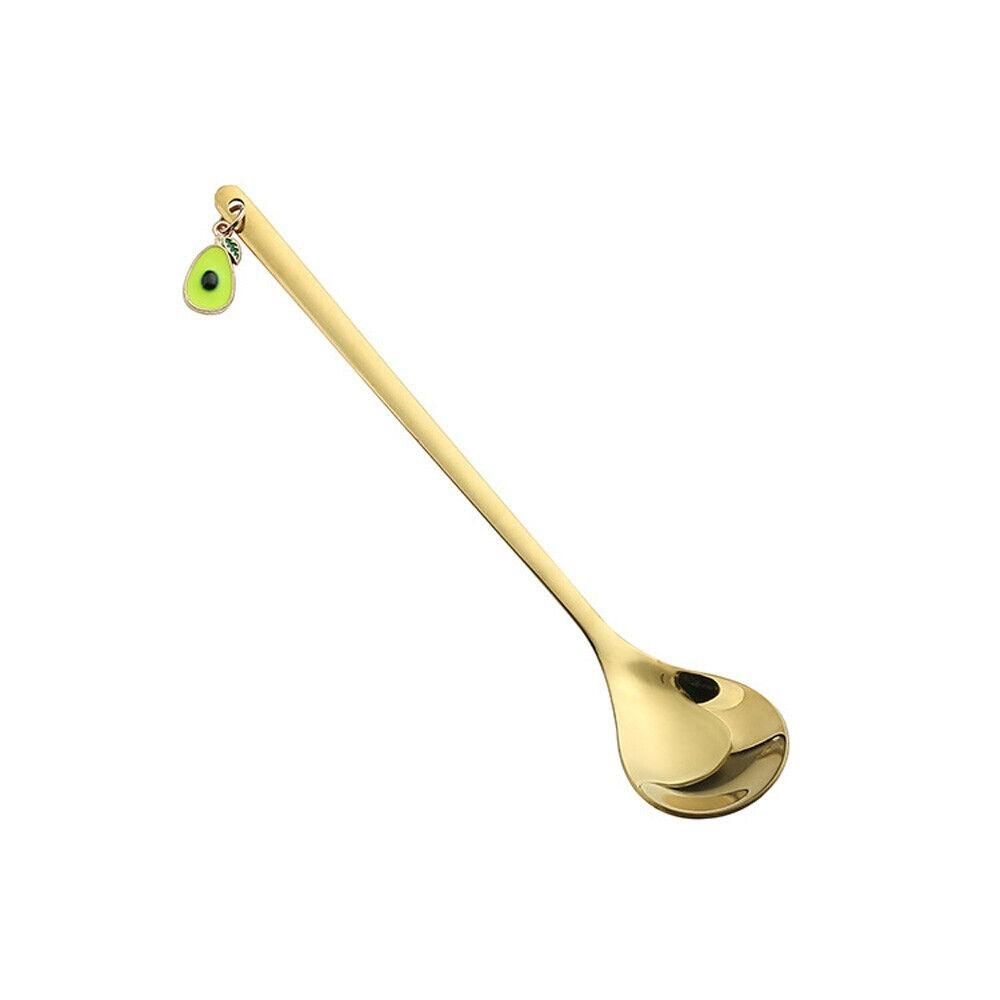 Golden Coffee Spoon Stainless Steel Tea Spoon Portable Stirring Spoon