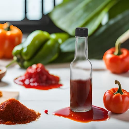 Luxshiny Clear Glass Quadra Bottles, 6-Piece Set, 150ml Thick-Walled, Empty Hot Sauce Bottles with Screw Caps, Honey, Salad Dressing Containers, Small