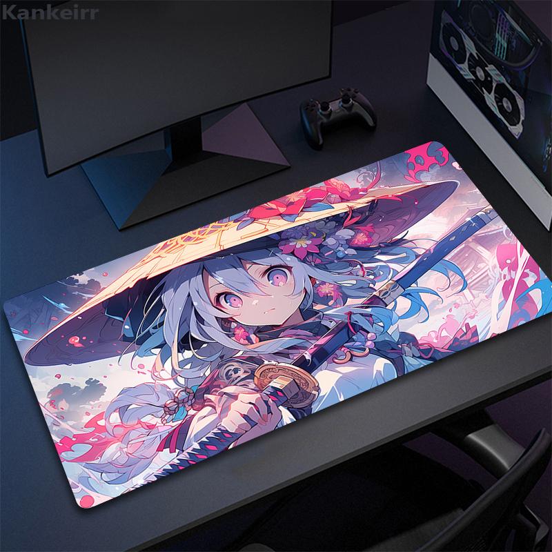 Anime Girls Cute Pink Mousepad Large Computer Gaming Accessories xcm Gamer Professional Premium Mouse Mat Kawaii Desk Mats