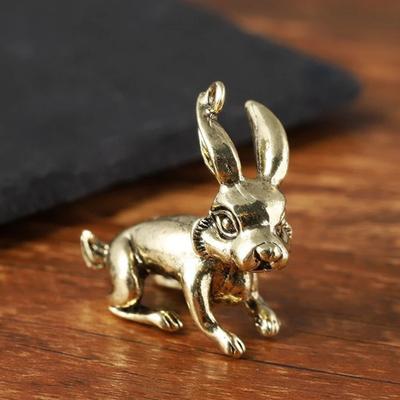 Çin Zodyak Süsü Pürüzsüz Pirinç Anahtarlık Kolye Takı DIY Charm Çanta Dekorasyon Charm Şans Getir Refah Masaüstü Hayvan Figürü