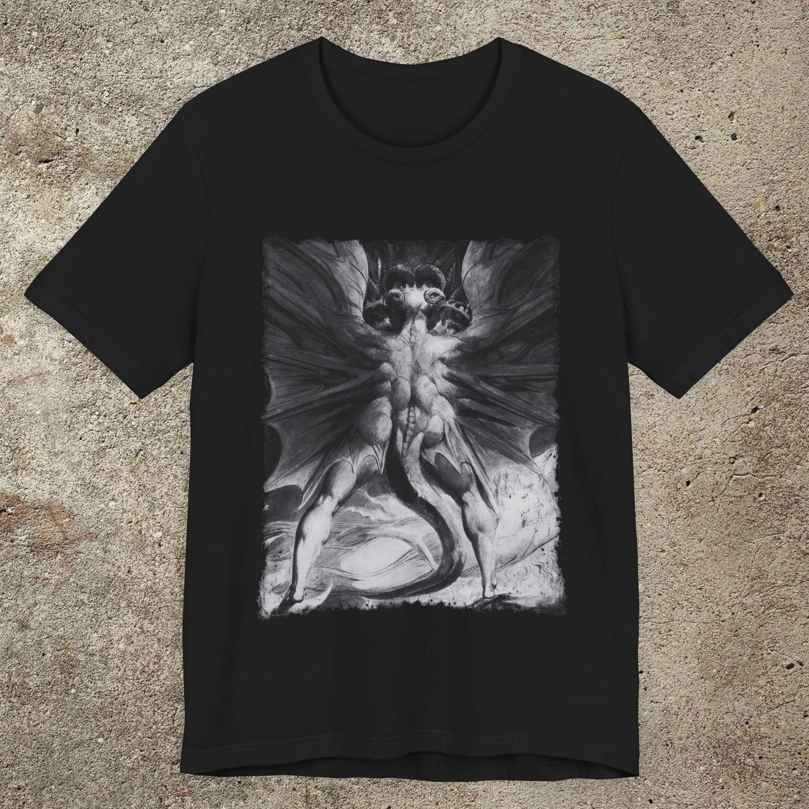 William Blake Red Dragon Shirt: Gothic Occult Art Unisex Tee M