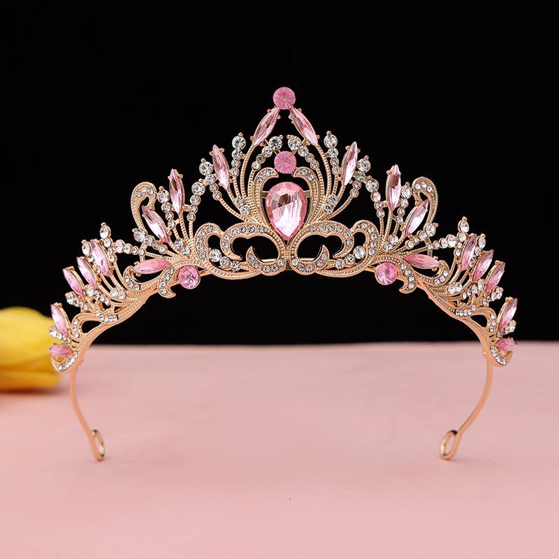 Baroque Retro Black Luxury Crown Bridal Tiara Wedding Dress Birthday Queen Crown Cake Crown