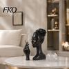 Home Decor Incense Burner Holder, Black Woman Head Sculpture, Multifunctional Desk Handcrafted Aromatherapy Suitable for Bedroom and