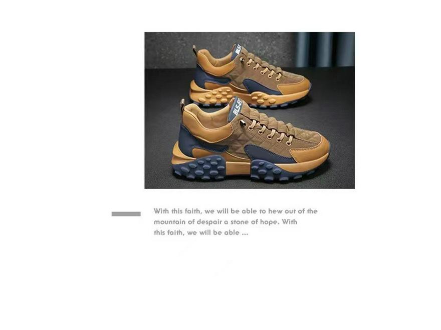 Męskie buty do biegania w blokach kolorystycznych w dużych rozmiarach - Modne buty 'dad shoes' na grubej podeszwie do sportu i na co dzień