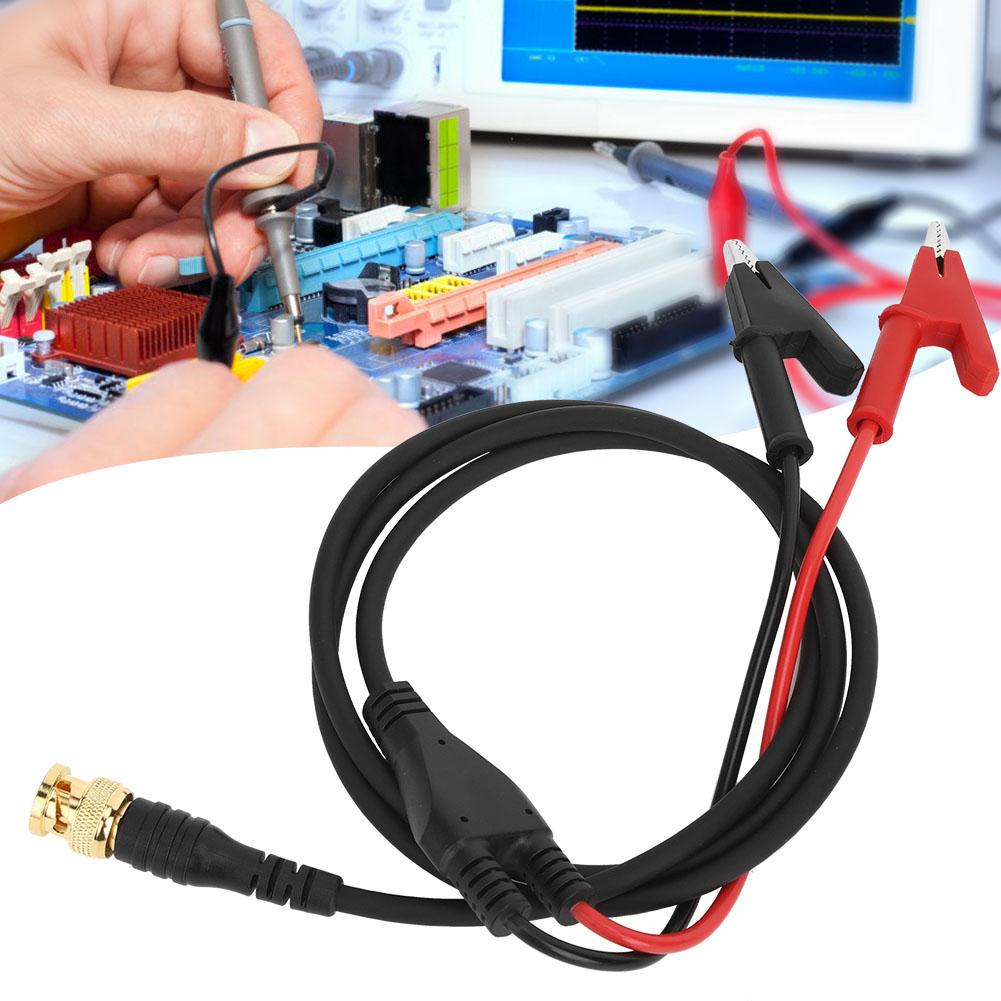 P1061 Pure Copper BNC Plug to 10mm Opening Range Insulated Clip Test Cable Wire