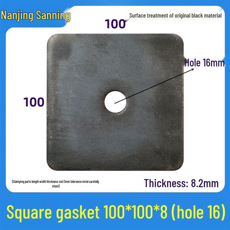 Black Carbon Steel Square Gasket with Hole
