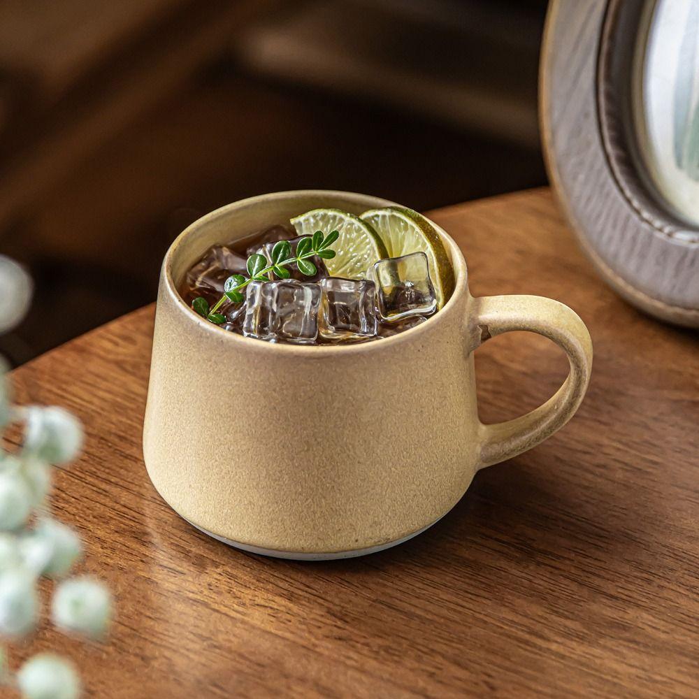 Minimalist Ceramic Coffee Mug Non-slip Bottom Pottery Drinkware Portable Retro Tea Cup  Kitchen