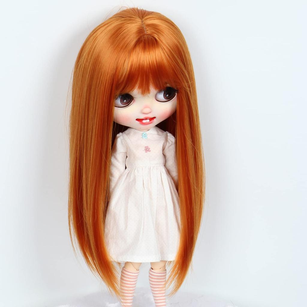 Linfairy Inch Doll Long Wig Straight Long Hair 9-10 (Orange)