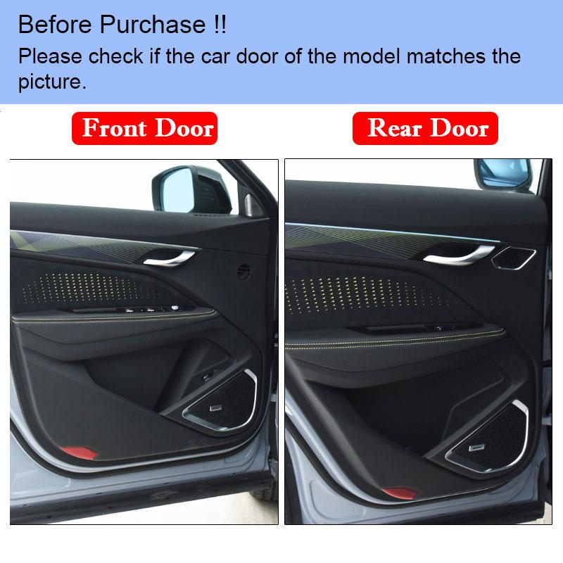 4PCS Car Door Protector Mat Carbon Fiber Texture Stickers For Geely Tugella - 2024 Auto Interior Accessories Anti-Dirty