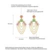 LUOTEEMI Fashionable Rainbow Bling Earrings for Women Colorful Flower Drop Earring Jewelry