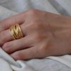 Anello in Argento Sterling 925 da Donna Gioielli Raffinati Dito Regolabile Aperto Vintage alla Moda Anello Dorato del Periodo tra le Due Guerre per Festa Regalo di Compleanno
