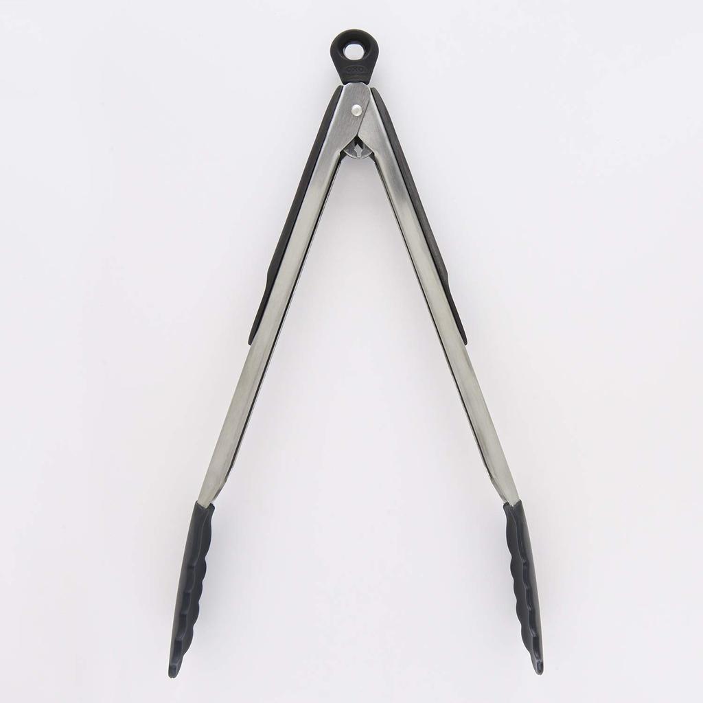 OXO Silikonsked med Diskmaskinssäkra Tänger, Medium, Värmebeständig, Lås,