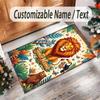 Leopard Theme Crystal Velvet Floor Rug Personalized Custom Name Text Warm Carpet Home Decoration