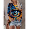 Womens Casual Abstract Print Long Sleeve Crew Neck T-Shirt 3D Effect 2025 Comfort Fit