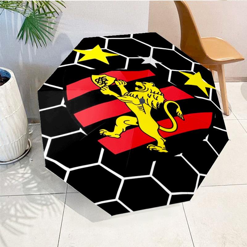 Sport Club Football Crest Printed Automatic Umbrella, 8-Frame for Travel, Camping, Casual Umbrella, Essential Gift for  for Family and Friends