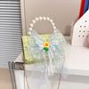 Children's bag female cartoon little princess messenger bag little girl pearl handbag chain bow change bag