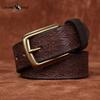 Personalized Carved Design Thickened Retro Genuine Leather Belt Men's First Layer Cowhide Casual Belt