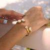 Youthway 18K Gold PVD Plated Stainless Steel Waterproof Open Bracelet For Women New Chunky Zircon Cuff Bangle Jewelry Gifts