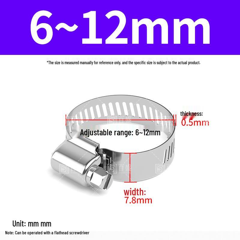 304 Stainless Steel Heavy Duty Hose, Pipe, and Saddle Clamps with Buckle Ring Clips and Brackets
