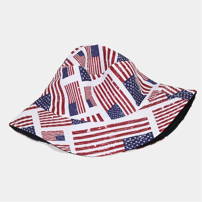 Patriotic Star Fisherman Hat Sun Protection Lightweight Adjustable For Outdoor Activities Beach Vacation