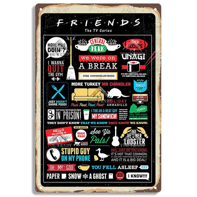 Central Perk Friends Kaffee, Vintage Metallblechschild, Dekorative Plakette, Retro Schild Cafe Küche Wohnzimmer Bar Poster, UW83