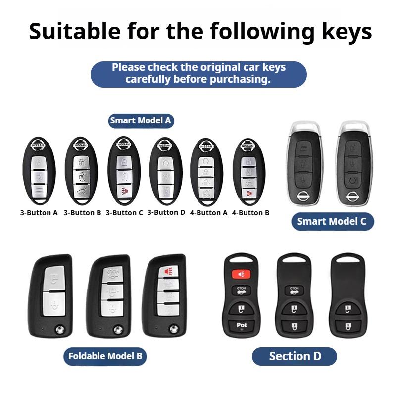 Zinklegering Leer Auto Sleutelhoesje Nissan Qashqai Juke X-Trail Patrol Note Leaf Altima Maxima Murano Tiida Teana Rogue Sentra
