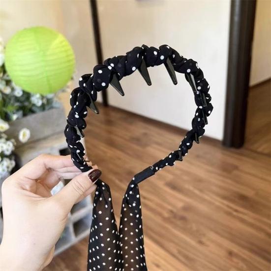 Faux Pearl Headband Retro Style Twist Ribbon Women Hair Hoop