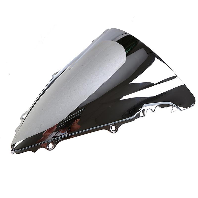 Chrome Windshield Fit For Yamaha R6 03-05 Racing Motorcycle Double Bubble Windscreen Anti-Wind Acrylic Screen