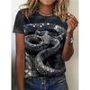 Fashion Women's Crew Neck Short Sleeve 3D Animal Color Printing Animal Short Sleeve Crew Neck T-Shirt