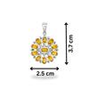 Citrine Floral Pendant, 925 Sterling Silver, Anniversary Gift