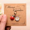 10pcs Ladybird Keychain With Daisy Accent Zinc Alloy Cute Animal Flower Theme Key Ring Pendant Accessories