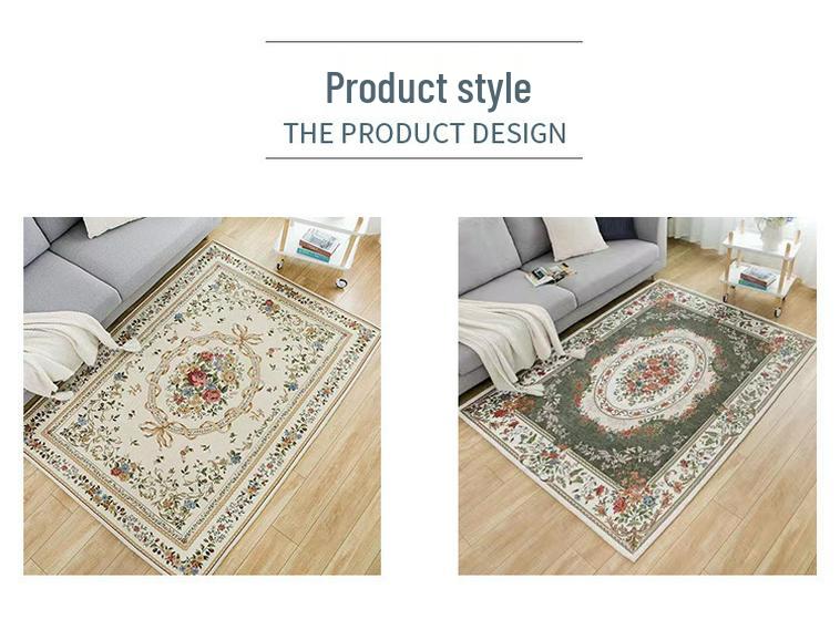 Retro European Non-Slip Floor Mat for Living Room, Bedroom & Doorway