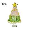 Decorative Christmas Collectibles Hand Blown Glass Tree Figurine, Mini Tabletop Seasonal Window Display Decor Xmas Ornament, Handmade Desktop Holiday