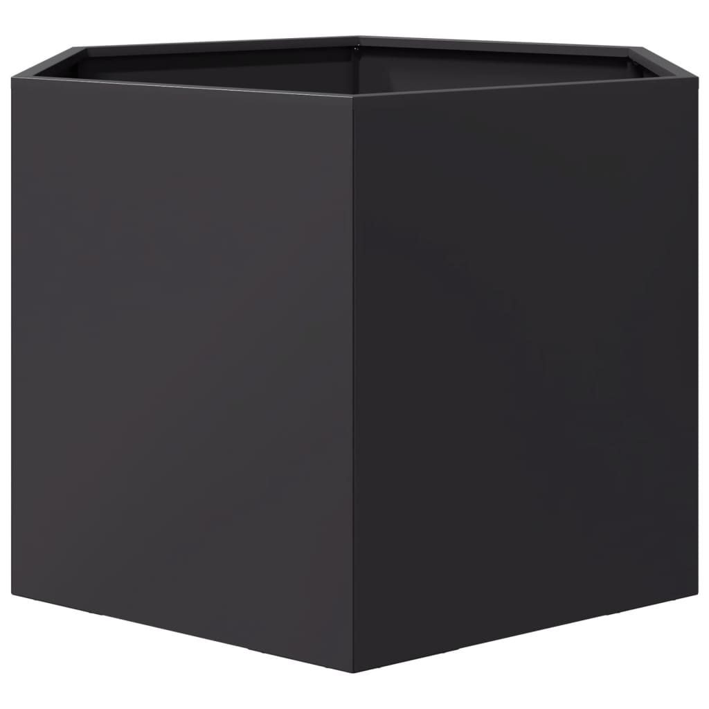 Black Hexagonal Planter 69 x 60 x 45 cm Steel