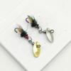 Double Hook Mosquito Lure Set: Rotating Watermelon Sequin Minnow and Whitebait Spinner.