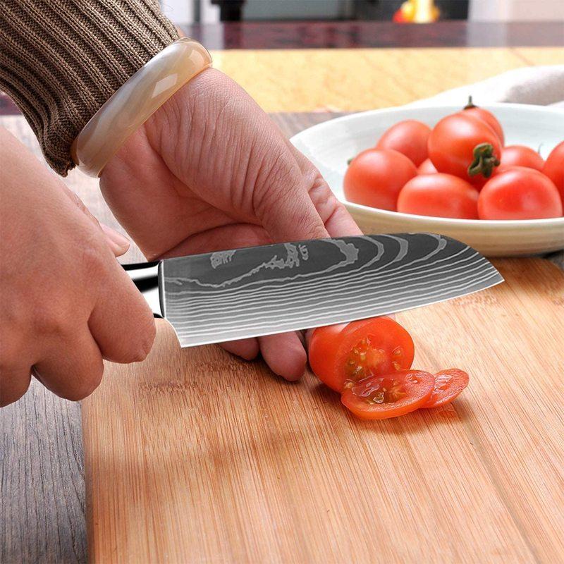 5 Inch Santoku Knife High Carbon Steel Kitchen Chef's Knife Suitable for Slicing Vegetables and Fruits