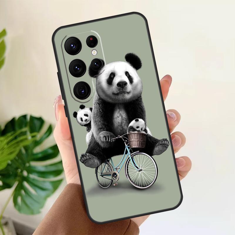 Panda Animal Cute Bear Soft Case For Samsung Galaxy S21 S22 S23 S24 S25 Ultra S9 S10 Plus S20 FE S24 FE Phone Cover