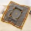 Thousand Birds Plaid Scarf Simulation Silk Square Scarf Small Silk Scarf Versatile Scarf Decorative Tie Hair European and American Style New Women