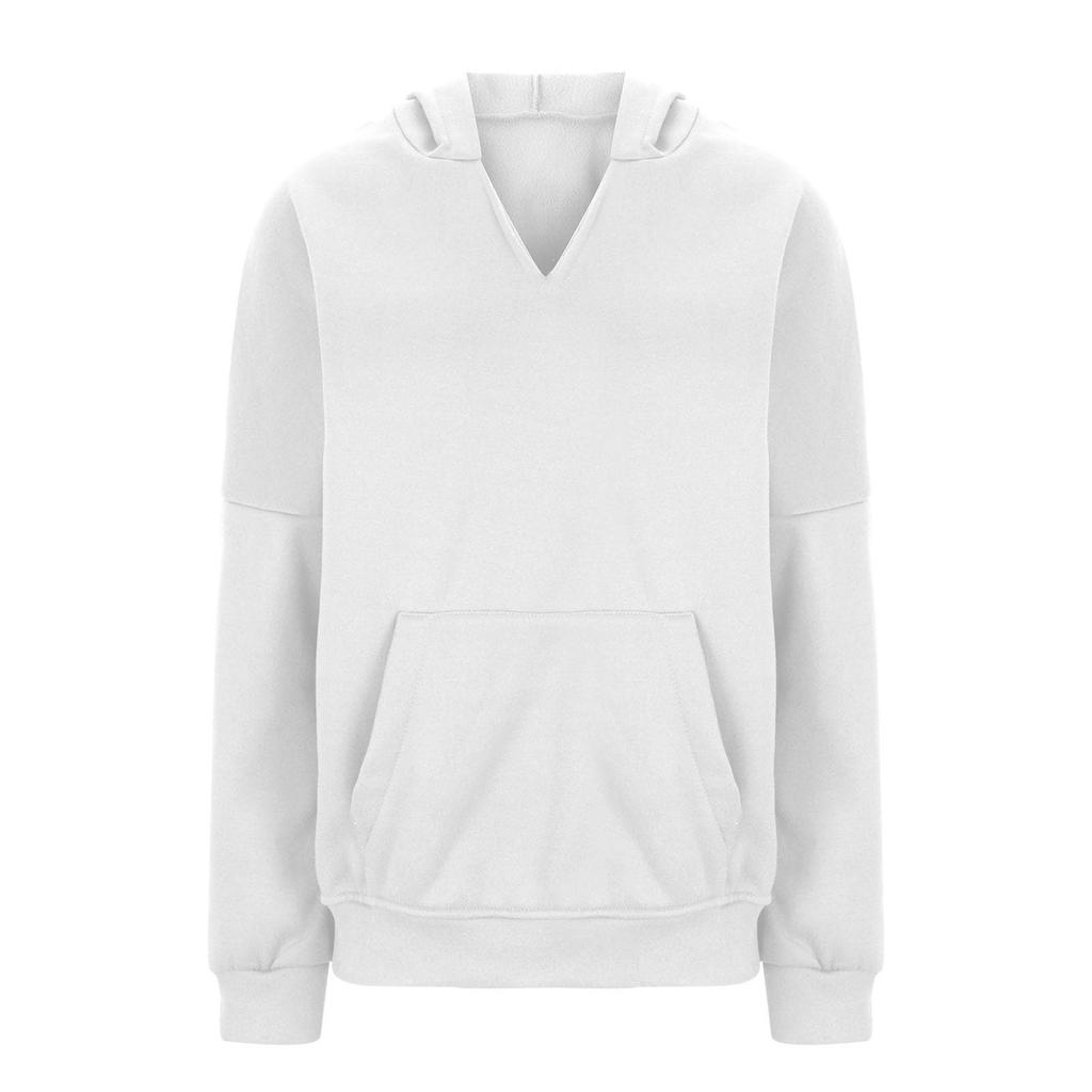 Damenmode Lässige Langarm Einfarbig Kapuzenpullover Tops