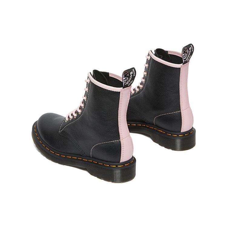DR. Martens 1460 Leder Weiches Leder 8 Ösen Kurze Stiefel Damenstiefel Schwarz Rosa 27276001