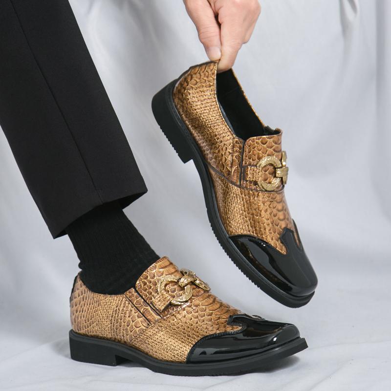 Men Casual Office Business Formal Oxford Thick Bottom Dress Shoes Men Gentleman Outdoor Patent Leather Wedding Shoes Fashion