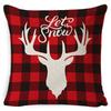 Christmas Celebration Pillow Elk Snowman Festive Cushion Cover Red Sofa Back Cushion Pillow Cover