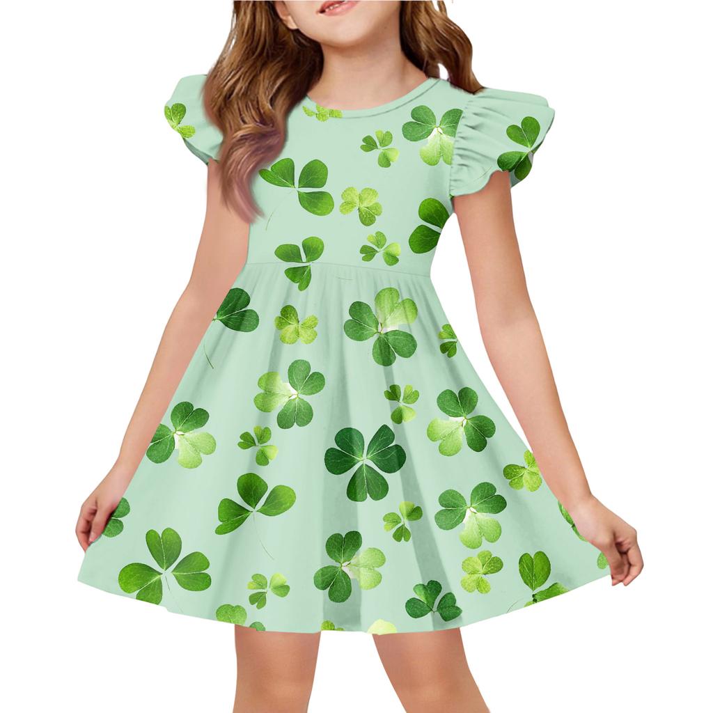 Letnia Sukienka Księżniczki dla Dziewczynek - Sukienka T-shirtowa o Kroju A. dzień Patryka