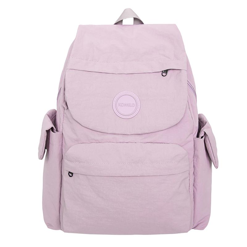 

Однотонный рюкзак, студенческий школьный рюкзак, водоотталкивающий рюкзак для поездок Small фиолетовый