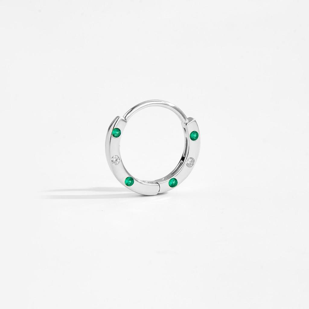 ANDYWEN 925 Sterling Silver Hoop Earrings Gold Plated Ladies Earrings Green Cubic Zirconia Luxury Earring For Women Fine Jewelry