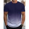 Men Fashion Short Sleeve 3d Print T Shirt Round Neck Summer Plus Size Tees