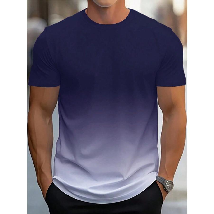 Men Fashion Short Sleeve 3d Print T Shirt Round Neck Summer Plus Size Tees