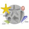 WTEMPO 6pcs Creative Ocean Starfish Coral Octopus Crab Conch Shaped Molds DIY Epoxy Resin Molds Set Silicone Molds for Clay Candle Crafts Making